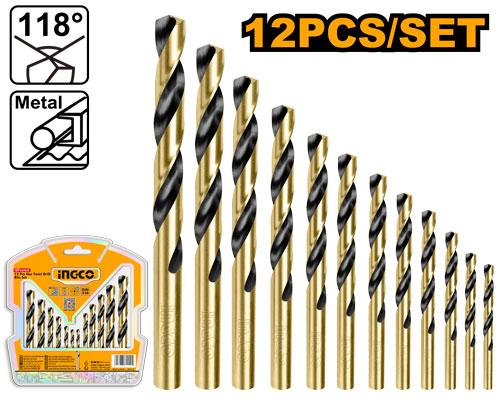 Σετ Τρυπάνια HSS 12τεμ INGCO AKDB1125