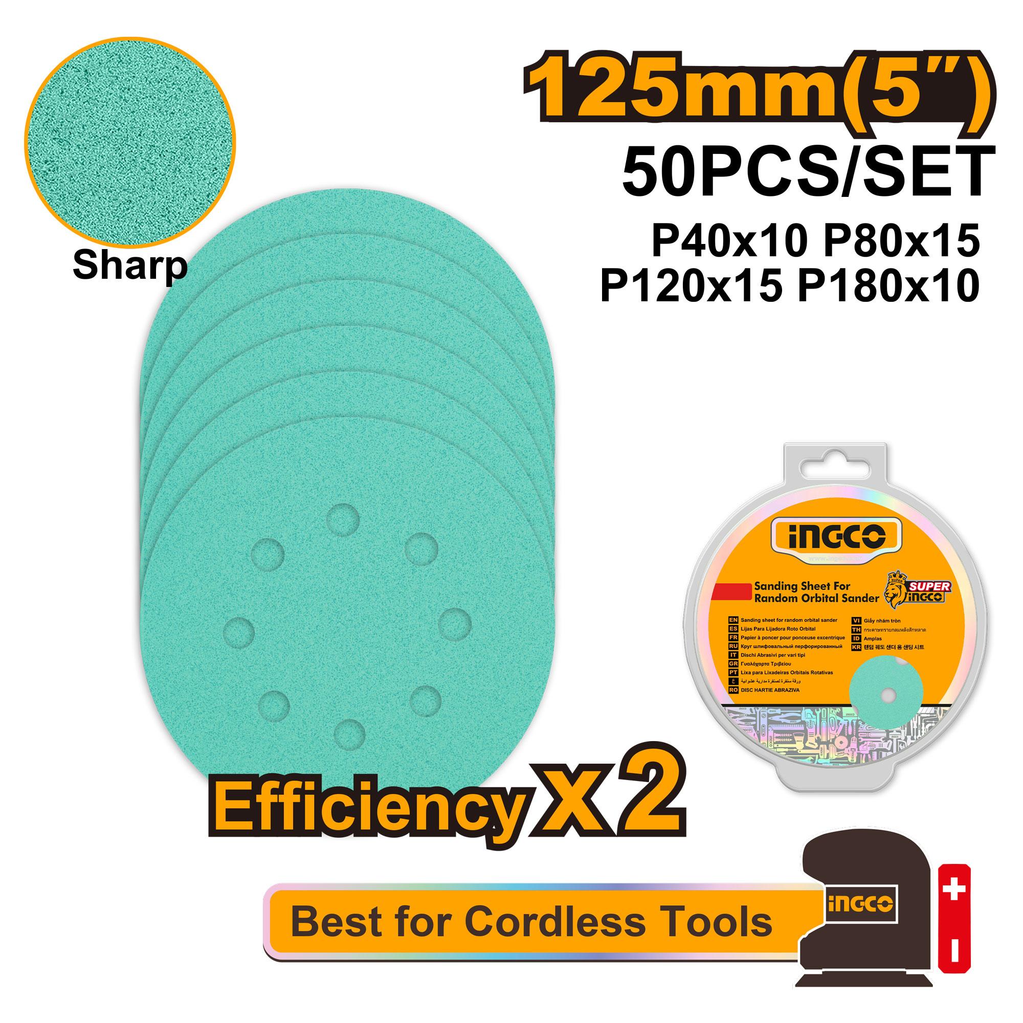 Sanding sheet for random orbital sander INGCO AKRS125050