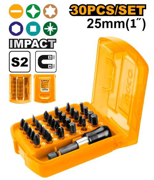 Μύτες Παλμικού Κατσαβιδιού 25mm Σετ 30τεμ INGCO AKSD68303