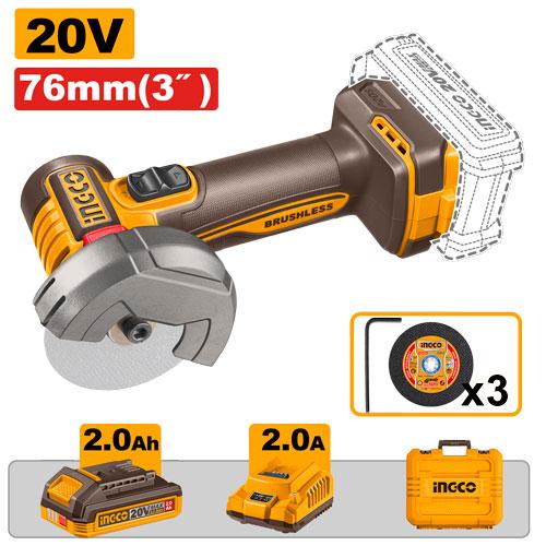 Μίνι Γωνιακός Τροχός Μπαταρίας INGCO CAGLI207625E