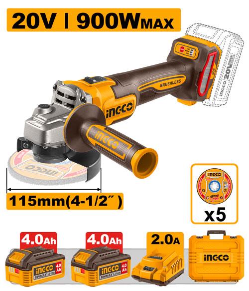 Cordless angle grinder INGCO CAGLI261522E