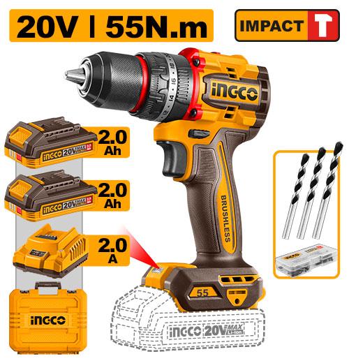 Κρουστικό δραπανοκατσάβιδο INGCO CIDLI20558E