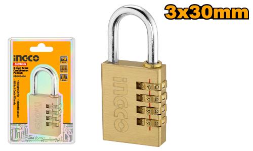 3 Digit brass combination padlock INGCO DBCK0303
