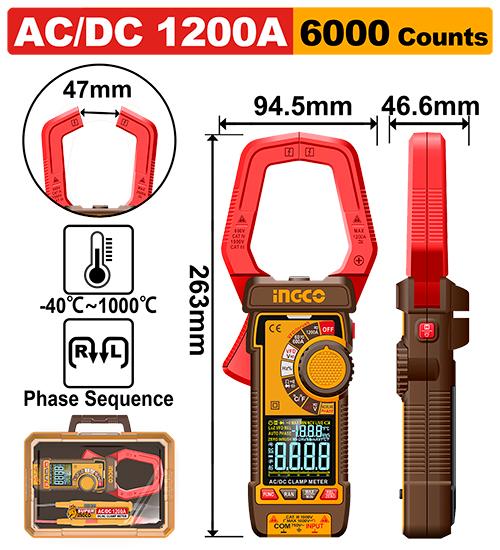 Αμπεροτσιμπίδα Ψηφιακή DC/AC INGCO DCM610002