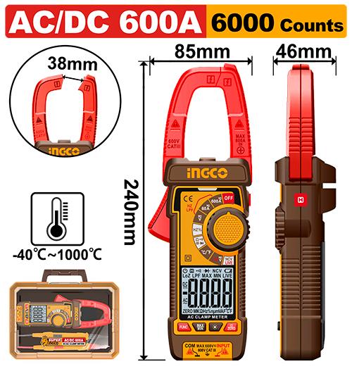Αμπεροτσιμπίδα Ψηφιακή DC/AC INGCO DCM66002