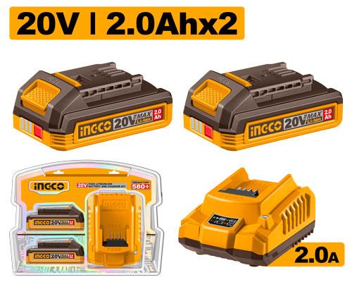 Σετ Μπαταρίες με Φορτιστή INGCO FBCPK2212E