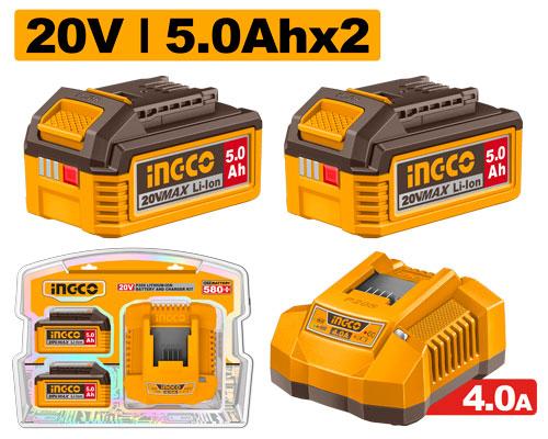 Σετ Μπαταρίες με Φορτιστή INGCO FBCPK2513E