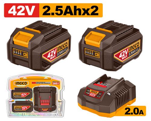 Σετ Μπαταρίες με Φορτιστή INGCO FBCPM25221E