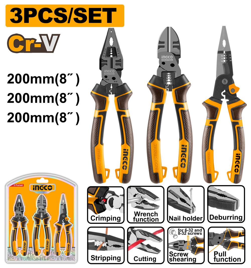 3 Pcs Multi-function pliers set INGCO HKMPS2831