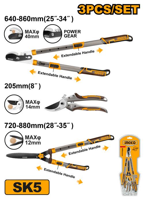3 Pcs garden shears set INGCO HLT93301