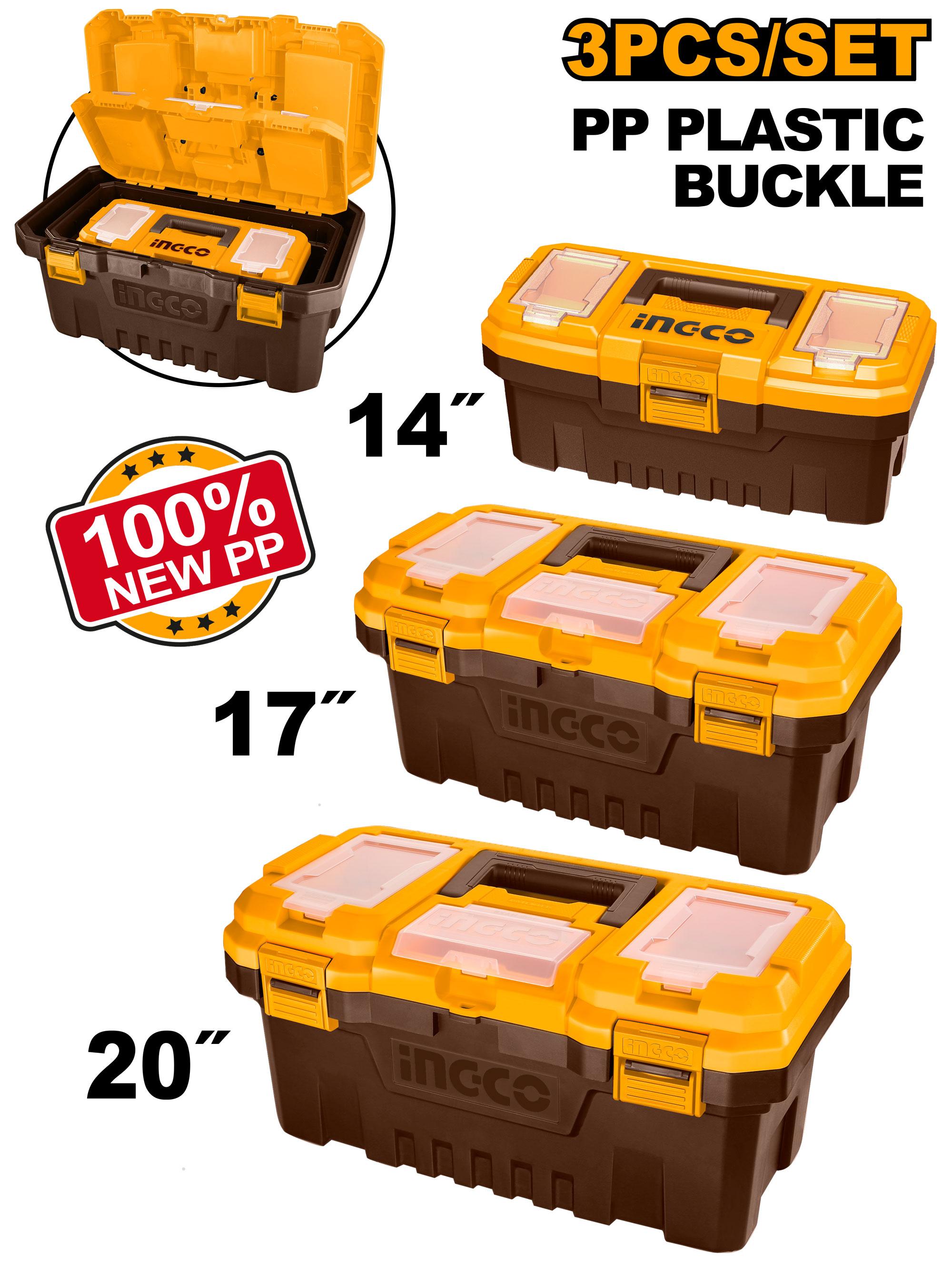 3 Pcs Plastic tool boxes set INGCO PBXK0301
